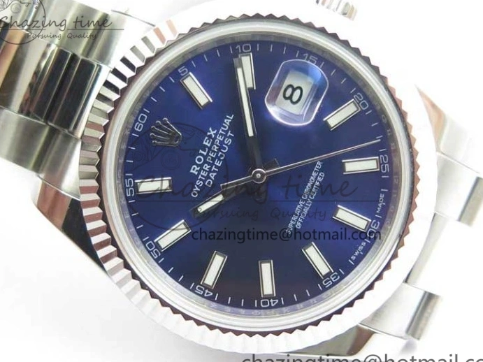 0111 DateJust 126334 SS Noob 1:1 904L Best Edition Blue Dial Stick Markers on Oyster Bracelet A Youthful 3169